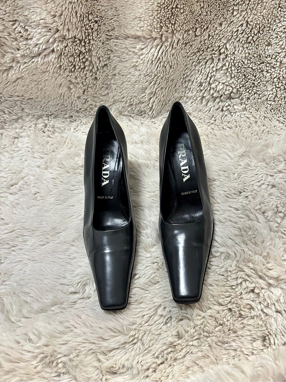 Prada Black Pointed-Toe Heels